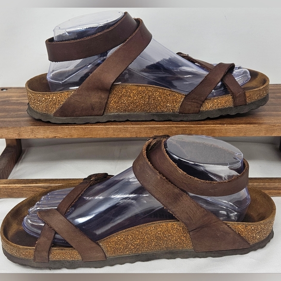 Birkenstock Yara Women's Habana Ankle Strap Sandals Brown Size 39 US 8-8.5 - Picture 2 of 7